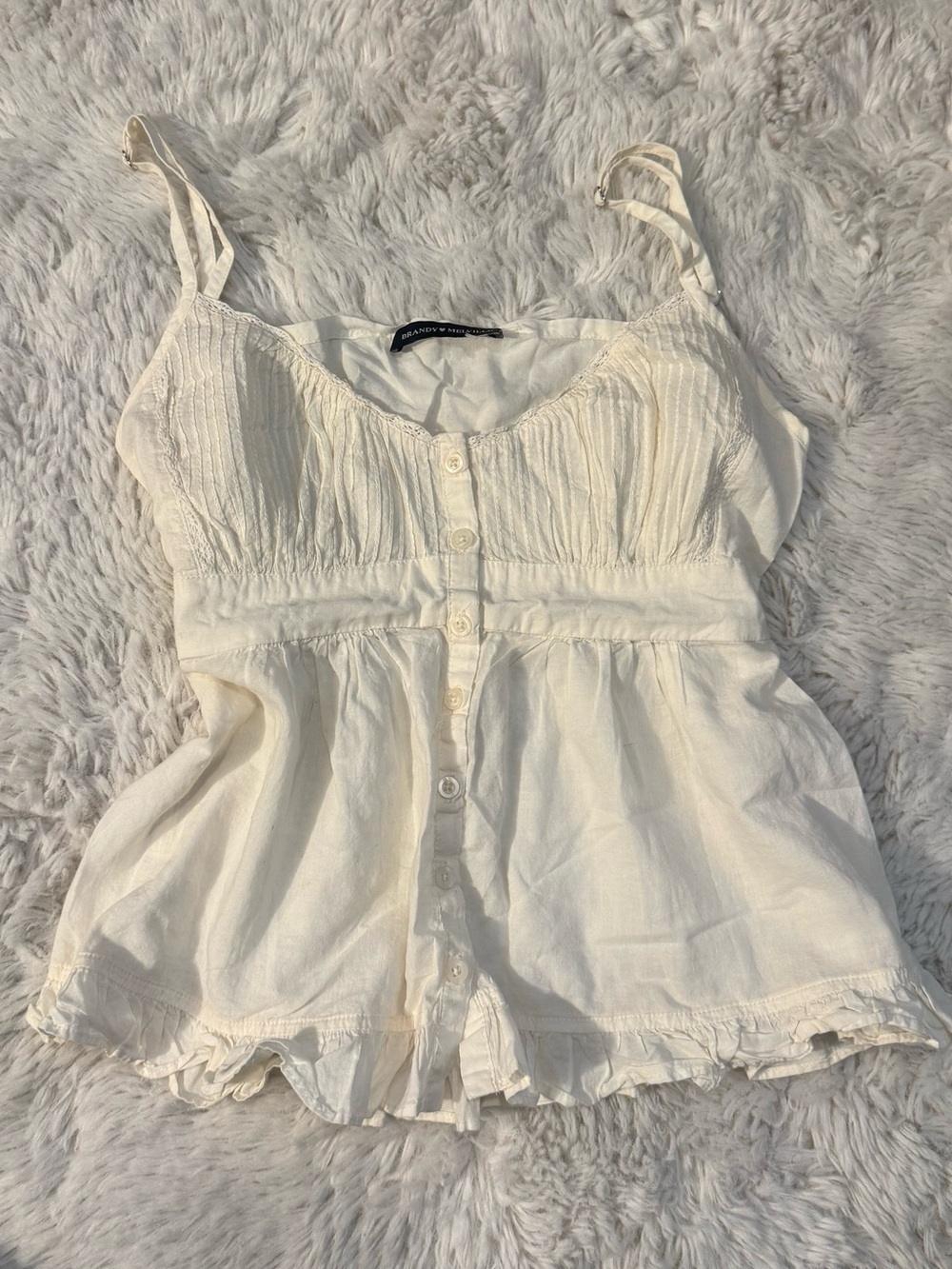 Brandy Melville linen babydoll tank top